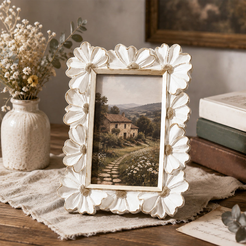 2pcs Resin Flower Photo Frame Art Projects Display Table Stand Office Home Decor