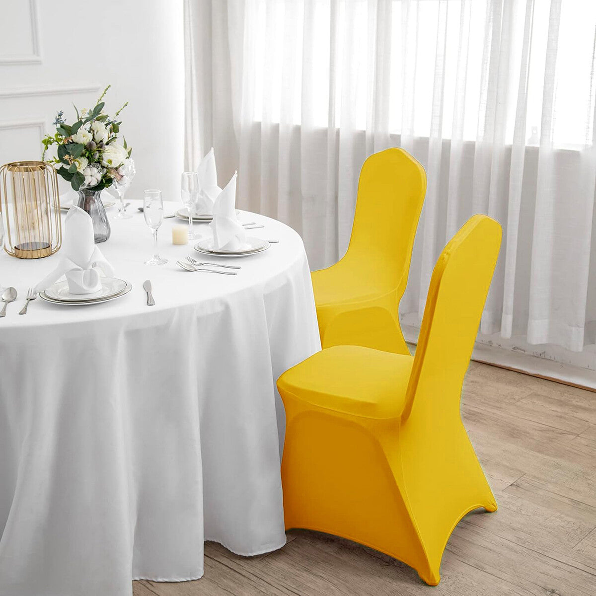6 Pack Stretch Chair Covers – Spandex Full Seat Covers for Banquet, Wedding, Party and Events