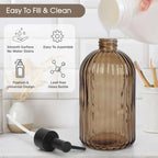 2PCS 400ml Clear Pump Bottles Refillable Soap Shampoo Conditioner Dispensers