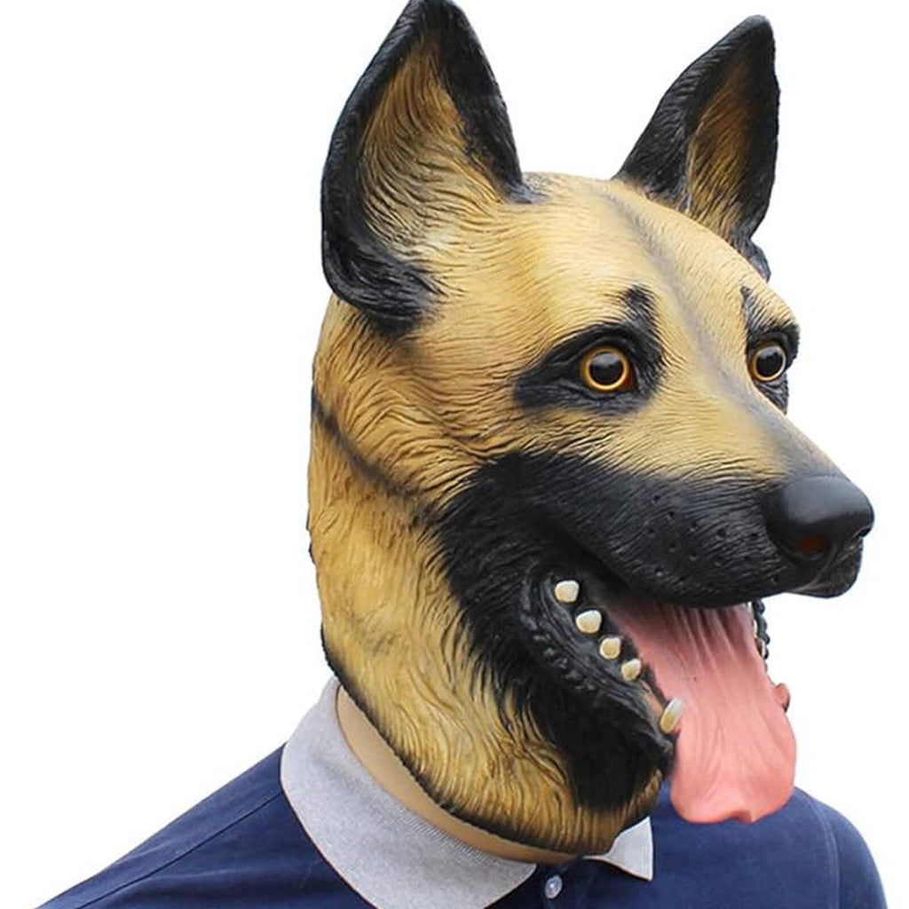 Dog Latex Head Mask for Halloween Costume – Creepy Animal Full Head Mask for Parties and Theater