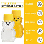 10PCS 60ml Plastic Empty Honey Bear Bottle Squeeze Bear Jar Storage Kit w/ Brush