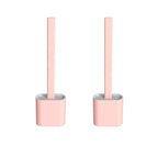 Silicone Toilet Brush with Holder – Hygienic Bathroom Cleaning Brush Set
