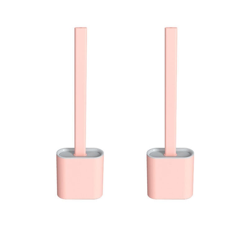 Silicone Toilet Brush with Holder – Hygienic Bathroom Cleaning Brush Set
