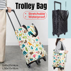 Foldable Shopping Trolley Cart with Wheels Aluminium Grocery Bag Retractable Handle