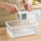 2pcs Fridge Storage Organizer Boxes | 6 Grid Vegetable Onion Meat Drain Containers