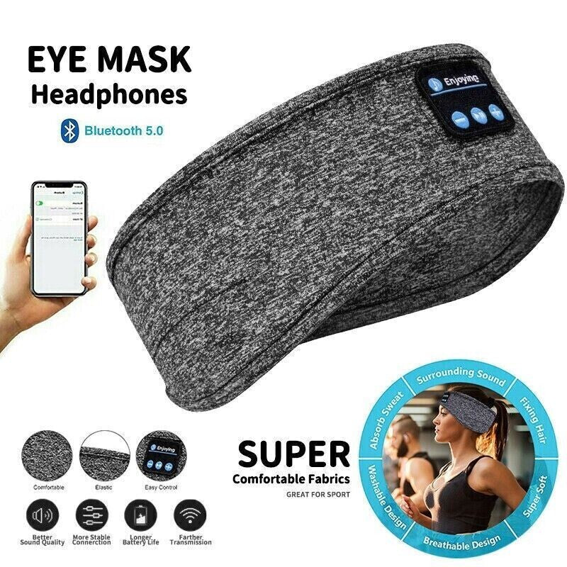 Grey Bluetooth eye mask headphones