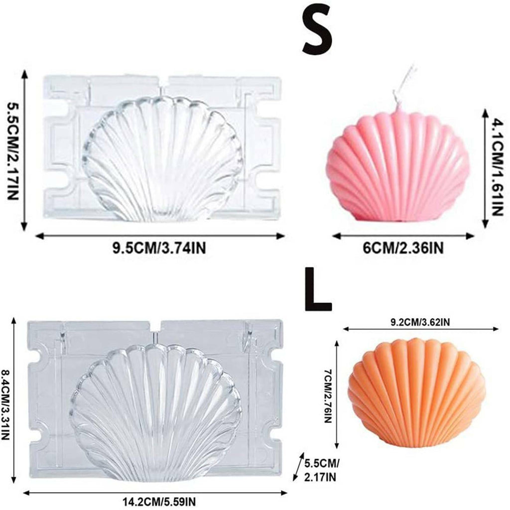 Seashell Candle Silicone Mold - Conch Scallop Clam Wax Mould for DIY Candle and Craft Decor