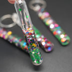 2-20PCS Glitter Liquid Wand Keyrings Colourful Floating Sequin Keychain Bag Charm