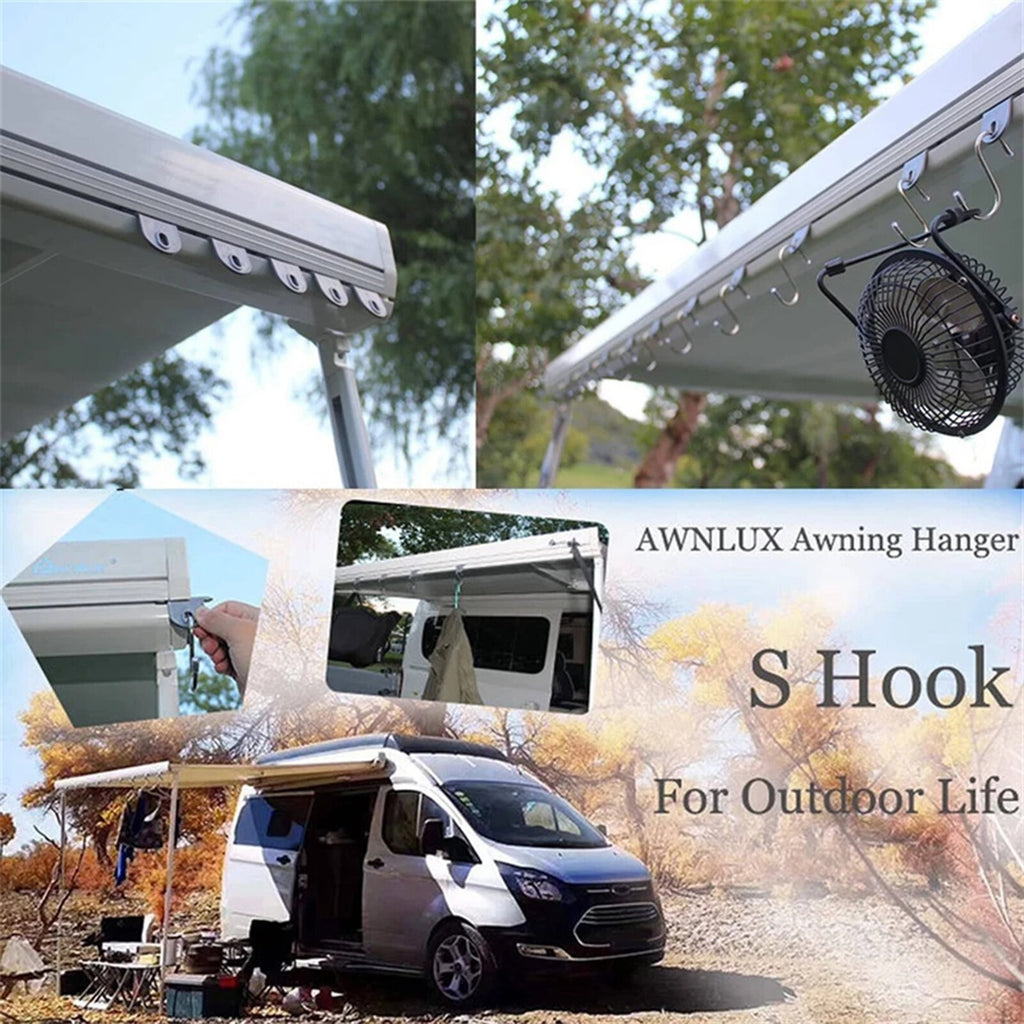40pcs RV Awning S Hooks | Tent Awning Rail Clips Hanging Hooks for Camping & Caravan