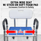 5-in-1 Adjustable Commode Shower Chair with Arms & Back | Raised Toilet Seat & Bedside Mobility Aid for Elderly