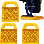 4PCS RV Stabilizer Jack Leg Pads - Caravan Awning Leg Support Level Pads Yellow