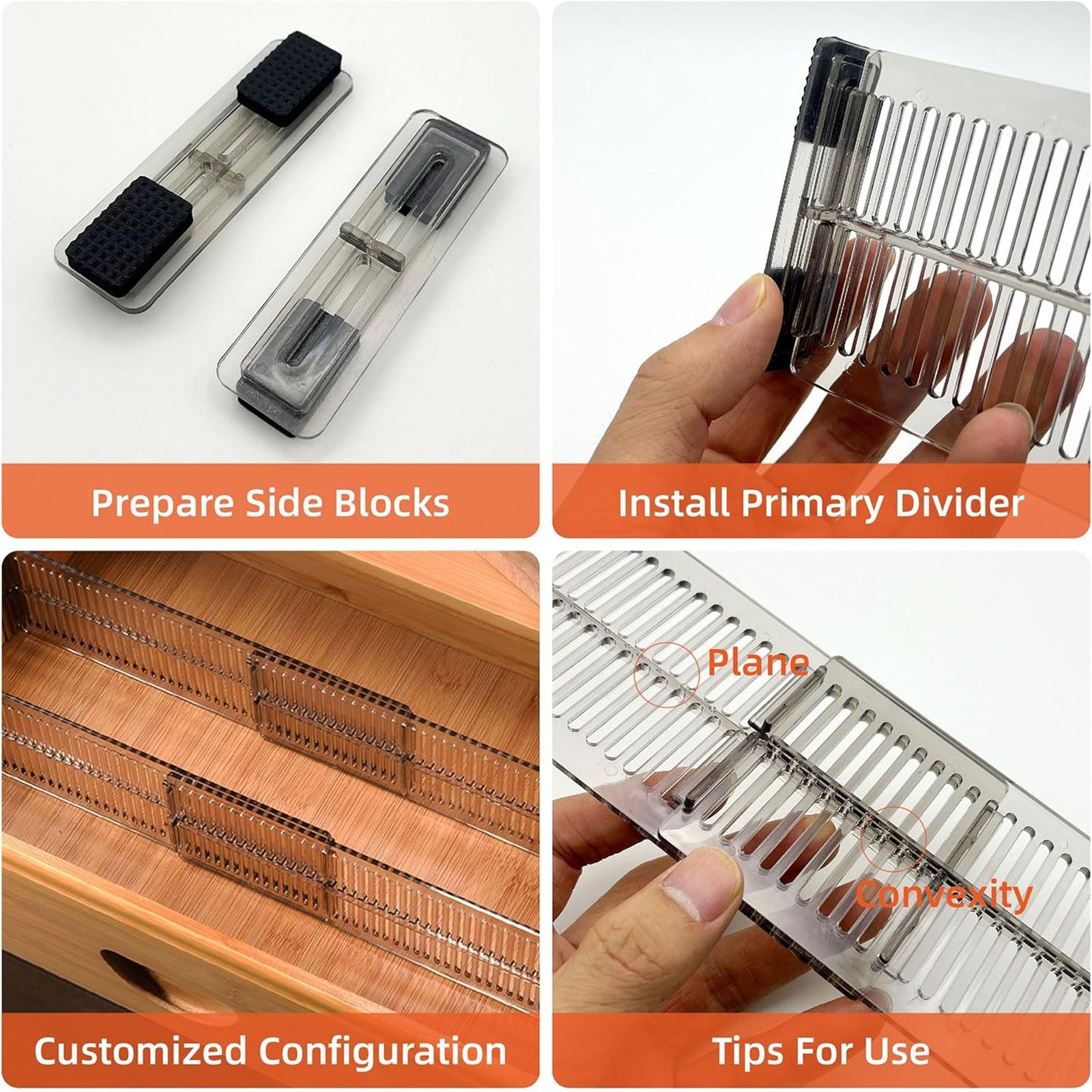 2 Pack Expandable Drawer Dividers – Adjustable Storage Organizer for Kitchen, Closet and Home Drawers