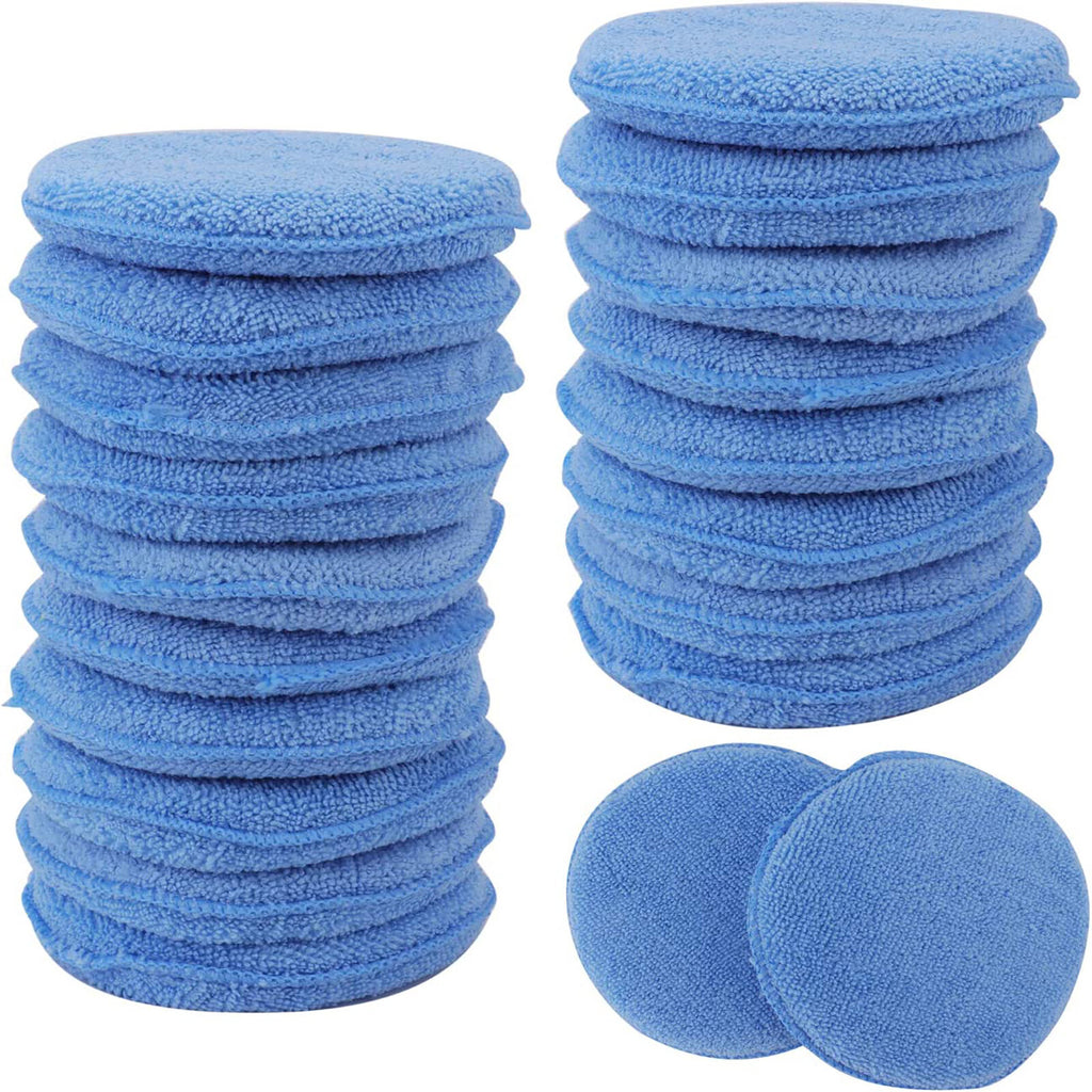 50PCS Car Ceramic Coating Sponge Applicator Pads - Blue Microfibre Nano Wax Polish Pads