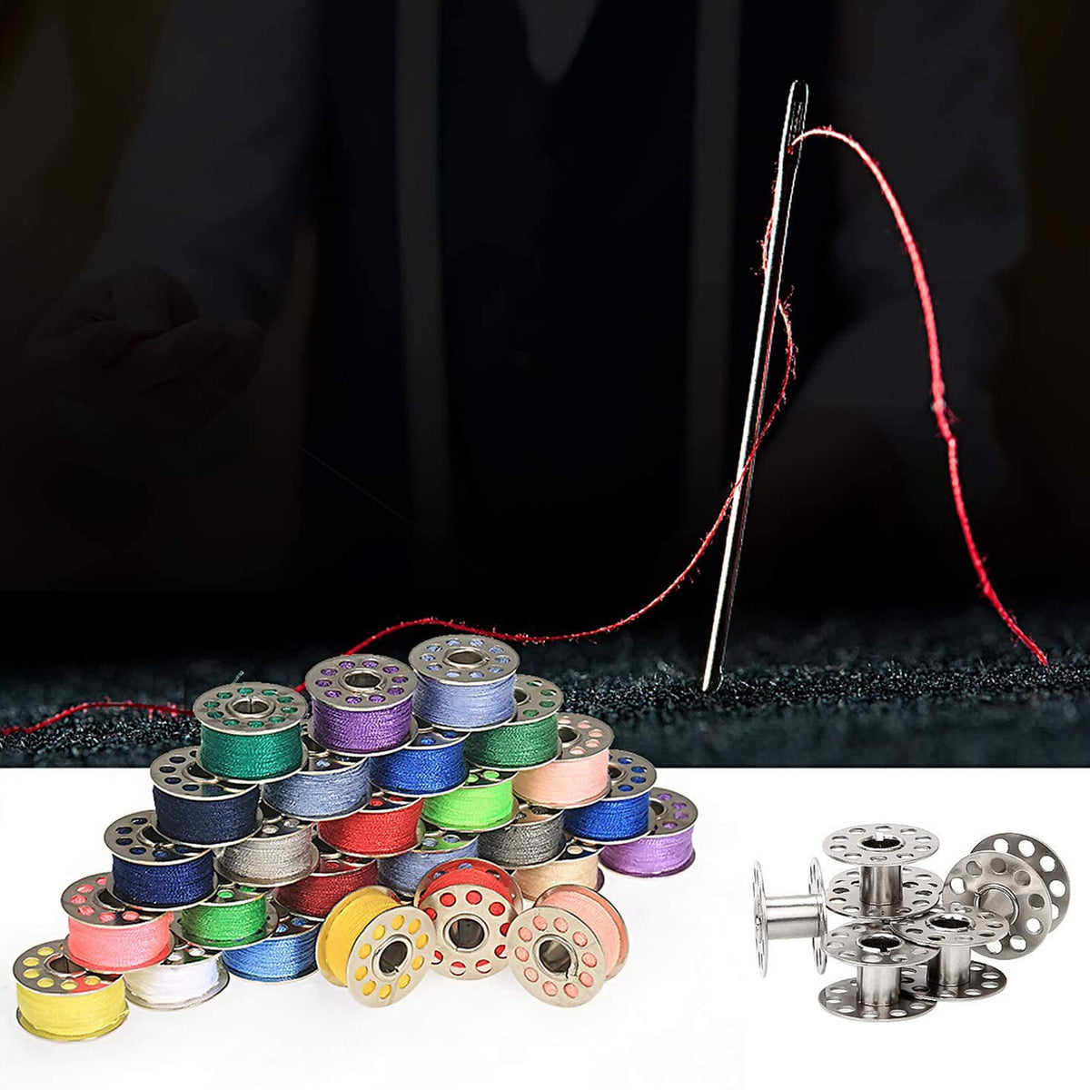 50PCS Metal Bobbins Sewing Machine Spool Bobbin For Brother Janome Singer Craft