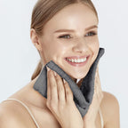 2PCS Cotton Face Washer Towels 35x75cm - Soft 120GSM Face Cloth Set Grey