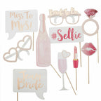 Bride To Be Photo Booth Props Set – 10pcs Hens Party Bridal Shower Selfie Props