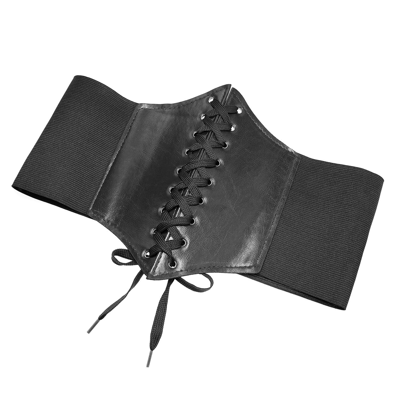 2PCS Women’s Body Shaper Buckle Wide Waist Belt - Elastic Underbust Corset Belt Black