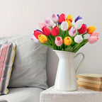 10pcs Artificial Tulip Flowers Bouquet | Realistic PU Faux Tulips for Home Wedding Decor