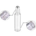 12PCS 10ml Clear Glass Roll On Bottles Set - Essential Oil Roller Bottles with Brush Funnel and Labels