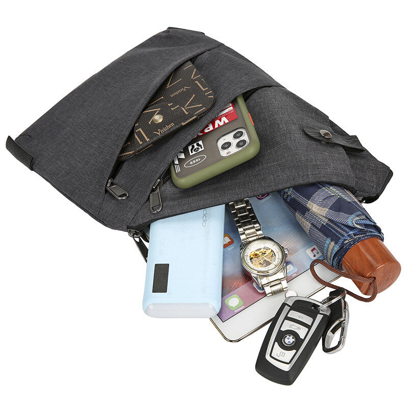 Men’s Anti Theft Travel Shoulder Bag - Waterproof Portable Chest Sling Pocket Bag