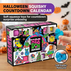 Squishy countdown calendar box with soft elastic rebound toy demonstration