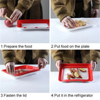 3Pcs Reusable Food Preservation Trays Fresh Food Storage Containers Vegetables