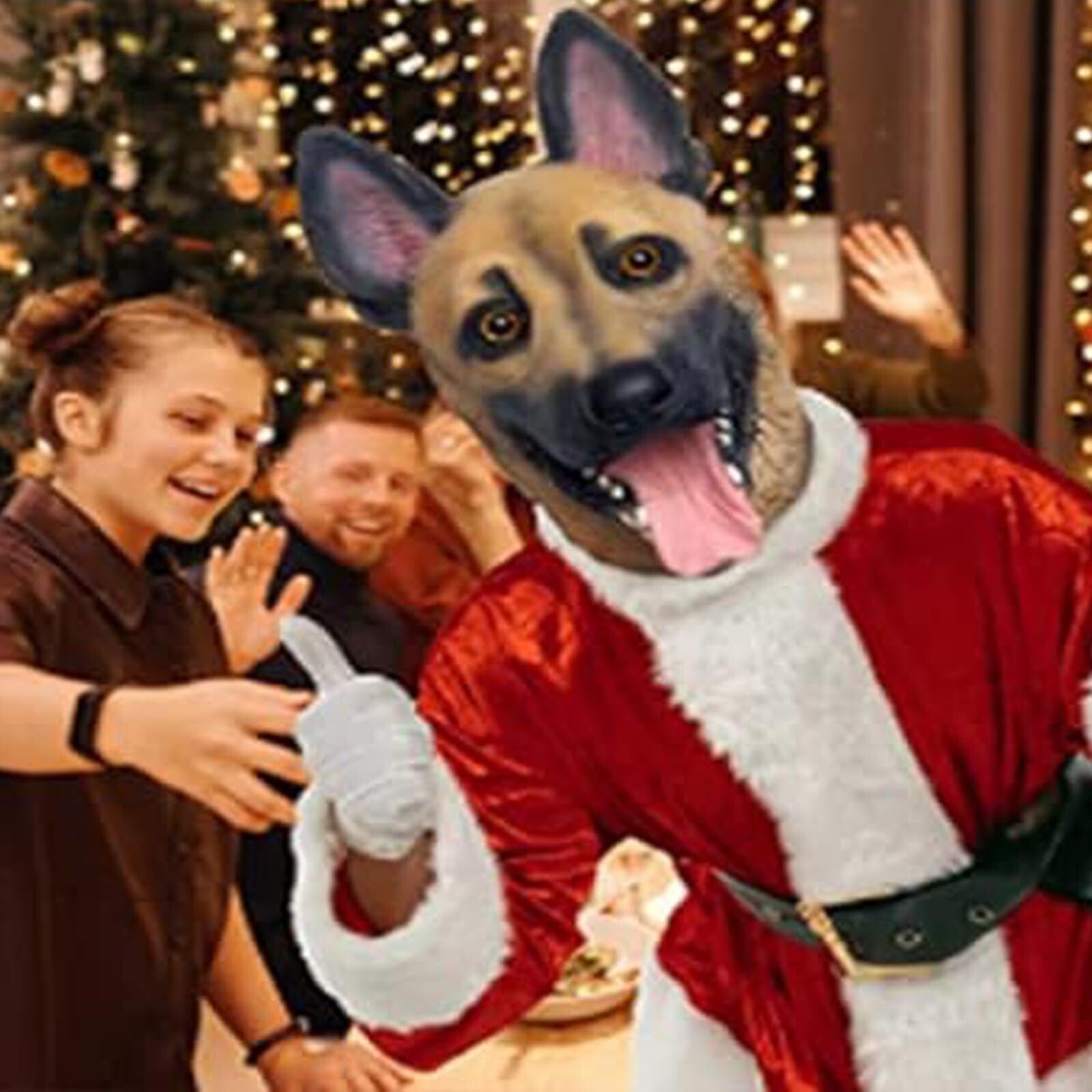 Dog Latex Head Mask for Halloween Costume – Creepy Animal Full Head Mask for Parties and Theater