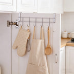 4pcs Over Door Hanger 5 Hooks | Stainless Steel Clothes Towel Rack No-Drill Holder