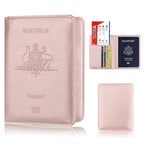 Slim RFID Blocking Passport Holder Wallet – Travel ID Card Organizer (AU Design)