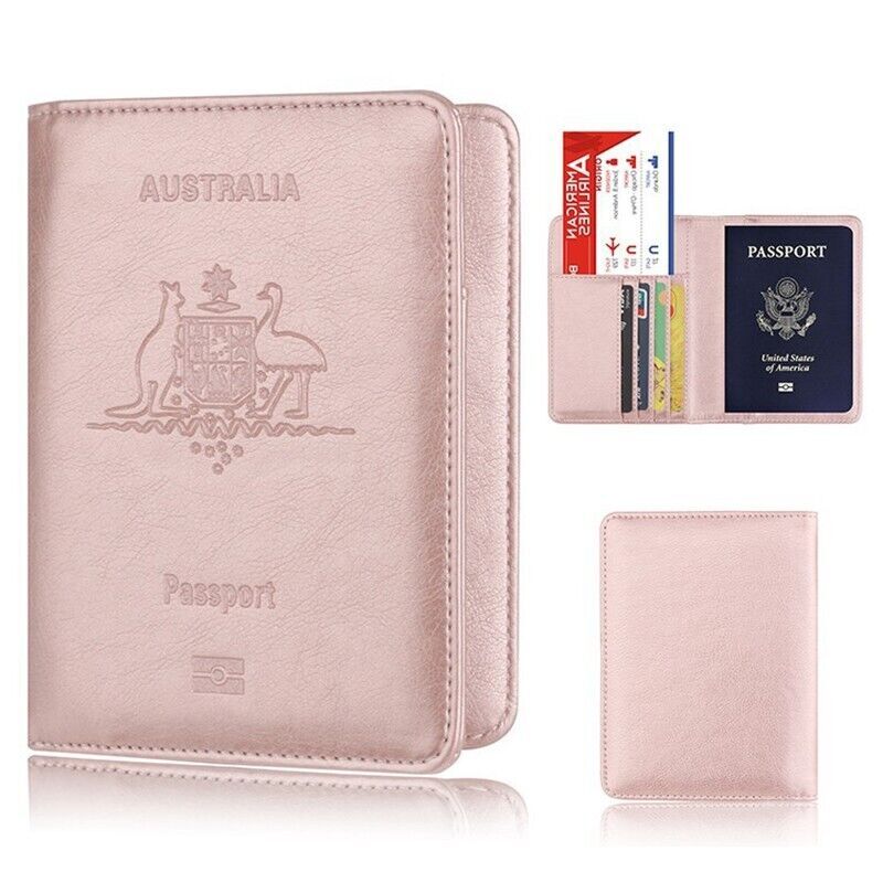 Slim RFID Blocking Passport Holder Wallet – Travel ID Card Organizer (AU Design)