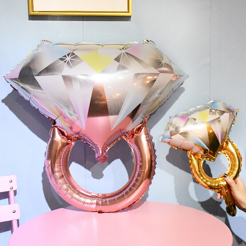 Engagement party balloon display with ring balloon
