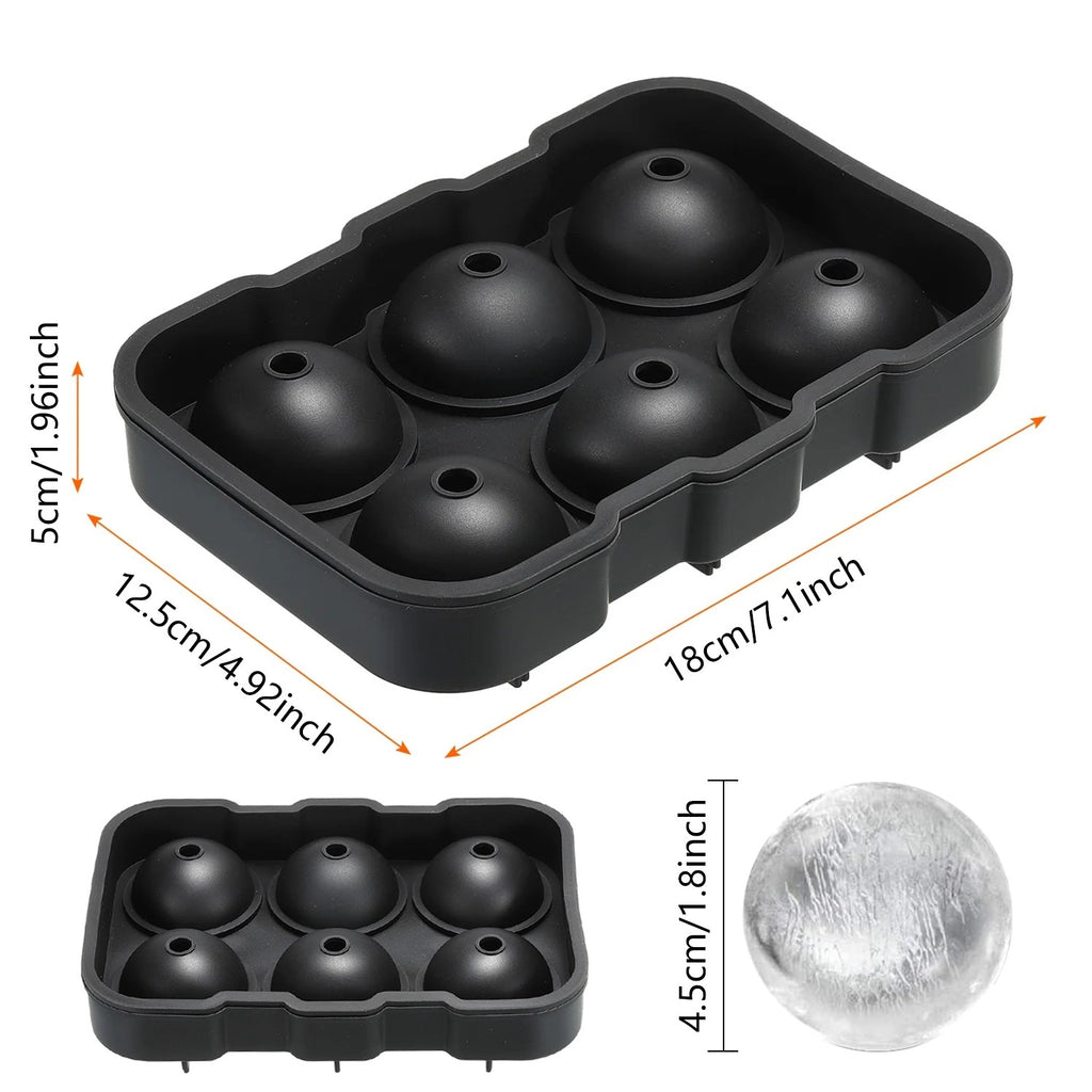 Large Silicone Ice Cube Tray with Sphere and Cube Mould – Big Ice Ball Maker for Whiskey, Cocktails and DIY Drinks