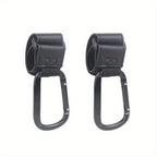 2PCS Metal Pram Hooks - PU Stroller Bag Hangers for Diaper Bags & Shopping Bags