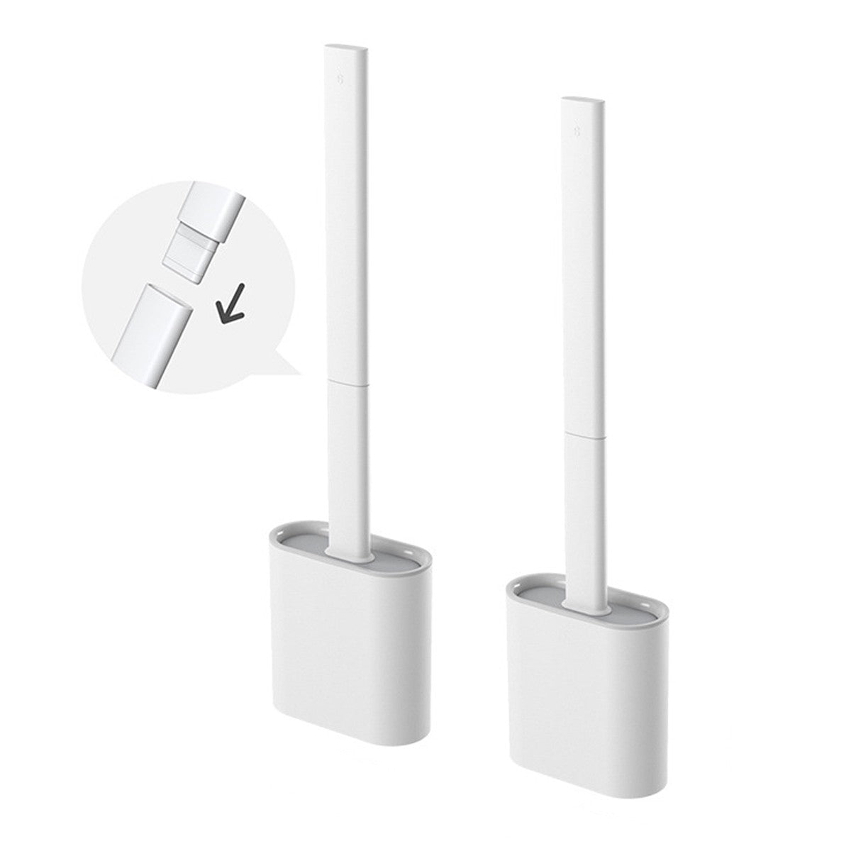 Silicone Toilet Brush with Holder – Hygienic Bathroom Cleaning Brush Set