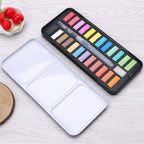 24 or 48 Colour Watercolour Paint Set with Brush - Solid Watercolour Art Kit for Kids and Artists