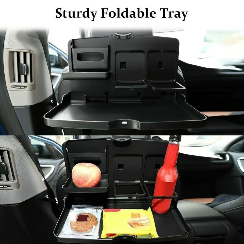 Car Backseat Organizer with Foldable Tray | Multi-Function Storage Holder