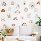 Boho Rainbow Wall Decals for Nursery and Kids Bedroom – Removable Vinyl Wall Stickers