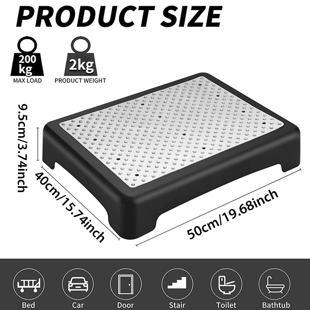 Anti-Slip Half Step Stool Mobility Step for Elderly Disabled Doorway Outdoor Support
