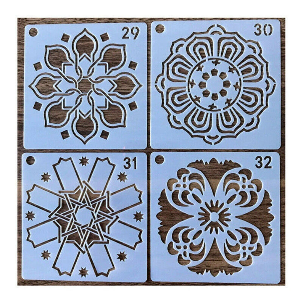 72PCS Mandala Painting Stencils DIY Drawing Templates Craft Scrapbooking Tool