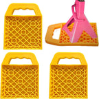 4PCS RV Stabilizer Jack Leg Pads - Caravan Awning Leg Support Level Pads Yellow