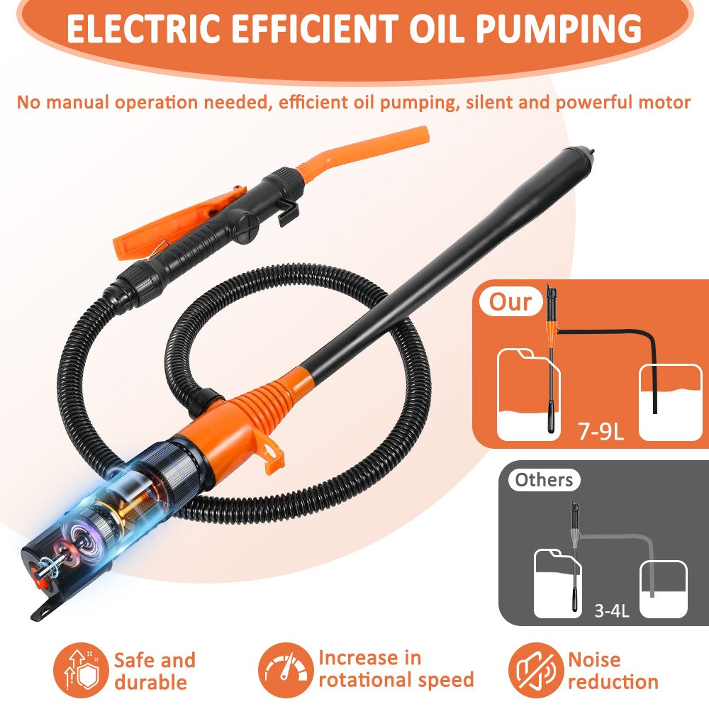 Portable Battery Operated Fuel Transfer Pump 2.4 GPM Electric Liquid Siphon