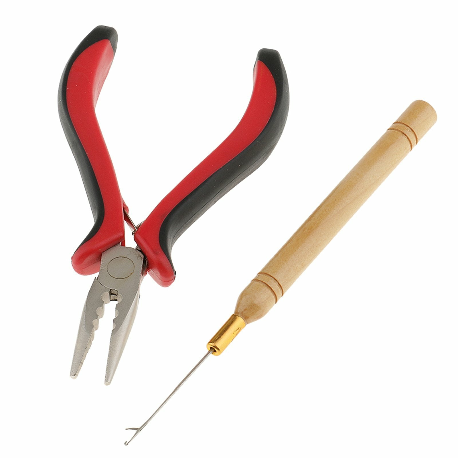 Hair Extension Tool Kit Pliers Threader Hook Silicone Beads Rings Set (500pcs)