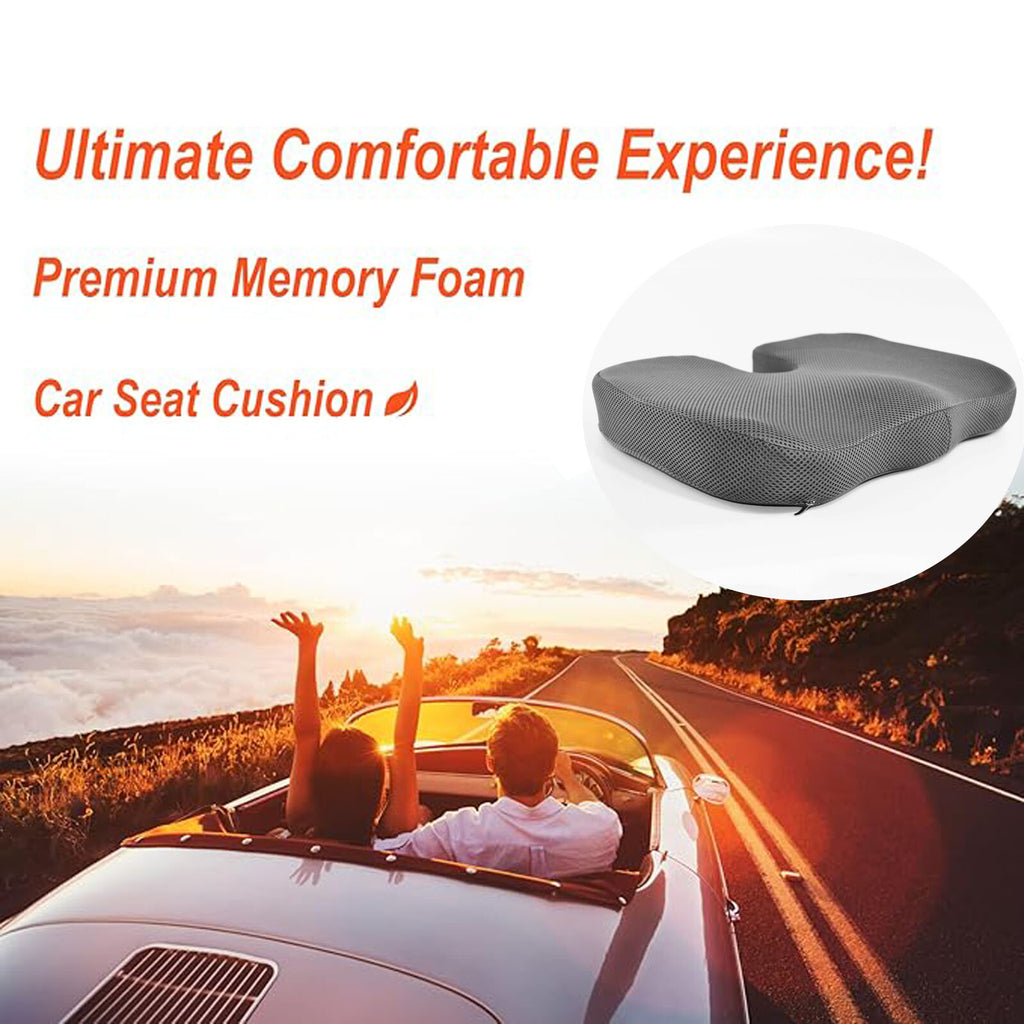 Orthopaedic Memory Foam Seat Cushion Chair Support Pillow for Back Pain Relief