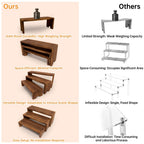 6pcs 3 Tier Wooden Display Risers Set | Rectangular Cupcake Dessert & Retail Display Stands