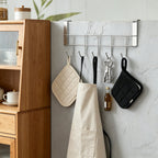 4pcs Over Door Hanger 5 Hooks | Stainless Steel Clothes Towel Rack No-Drill Holder