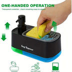 2 Pack 3 in 1 Soap Pump Dispenser with Sponge Holder – Kitchen Dishwashing Liquid Organizer