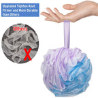 12PCS Mermaid Loofah Sponge Bath Puff - Soft Exfoliating Shower Balls Body Wash Sponge