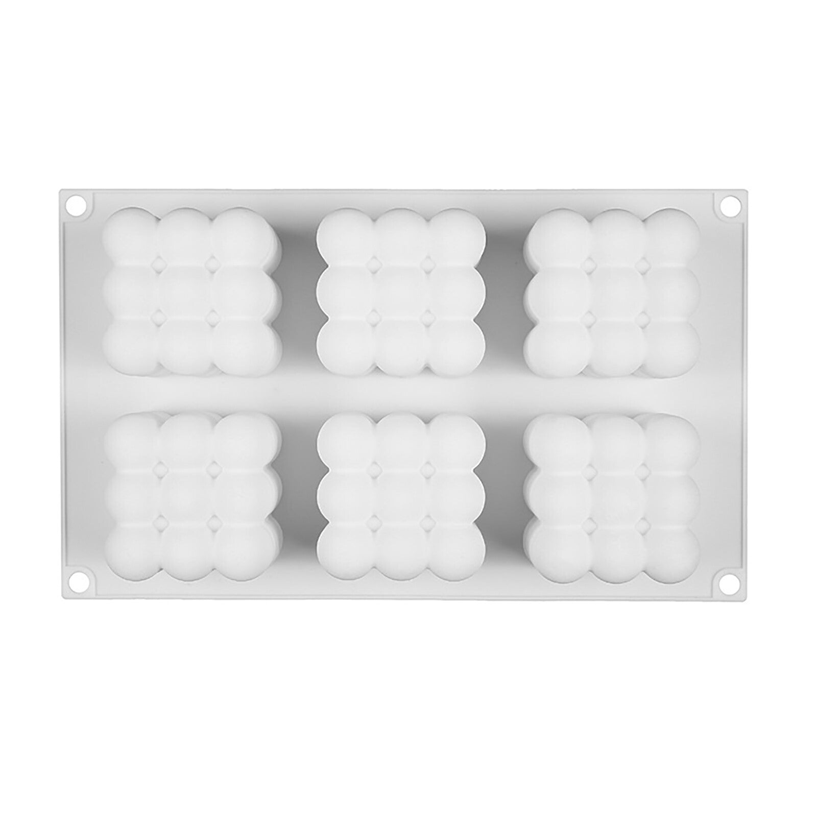 6-Cavity 3D Cube Silicone Mold – Bubble Candle Soap Chocolate Cake DIY Craft Mould
