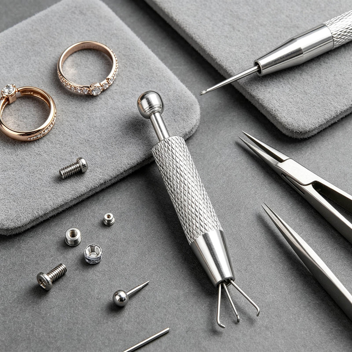 UP 4x Aluminum Alloy Piercing Grabber Tool Ball Bead Holder Claw Jewellery Tools