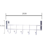 4pcs Over Door Hanger 5 Hooks | Stainless Steel Clothes Towel Rack No-Drill Holder